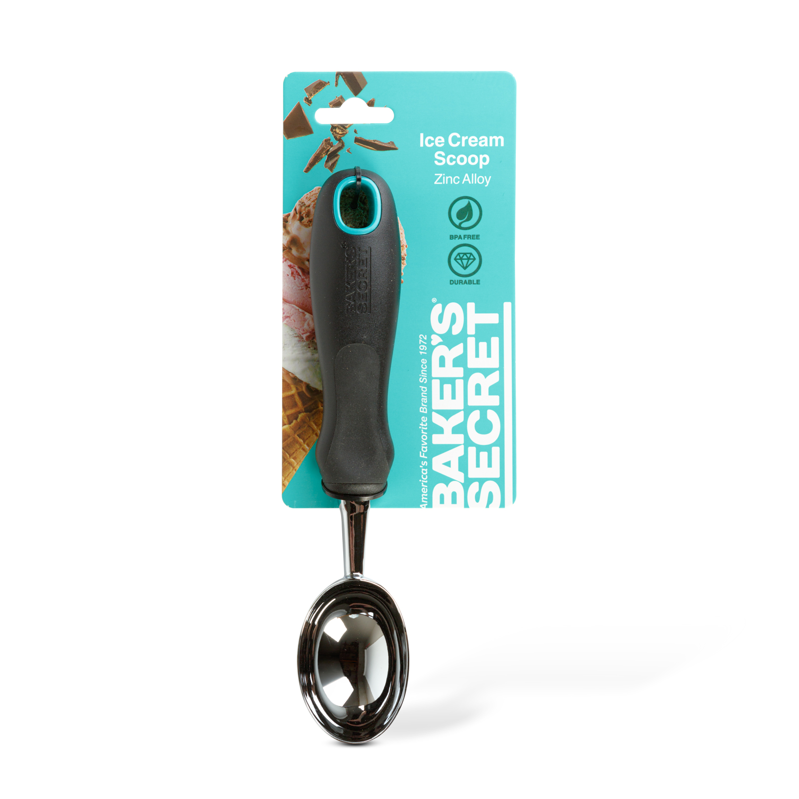 Afbeelding van Baker's Secret IJsschep RVS - Ice Cream Scoop Voor Perfecte IJsbollen - Professionele IJslepel Met