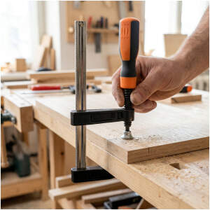 Afbeelding van Schroefklem 160 mm - Parallelklem van Gehard Staal - Lijmklem voor Houtbewerking en Klussen - Sterke