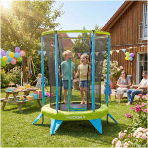 Afbeelding van Kinder Trampoline met Veiligheidsnet - 140 cm - Indoor & Outdoor Mini Trampoline voor Kinderen - Fitness