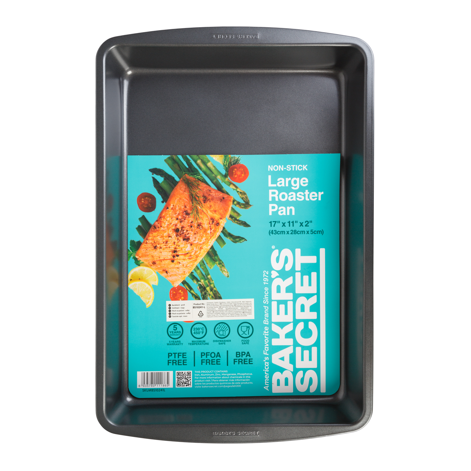 Afbeelding van Baker's Secret Essential Line Bakplaat L - Grote Ovenbakplaat Met Antiaanbaklaag - Rechthoekige