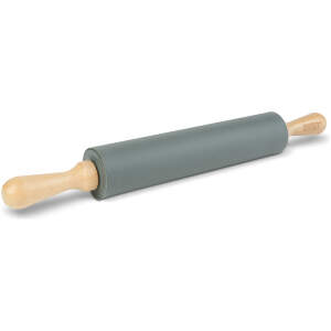 Afbeelding van Deegroller met Siliconen Coating - 43 cm - Anti Kleef Deegrol met Houten Handgrepen - Bakroller voor Pizza -