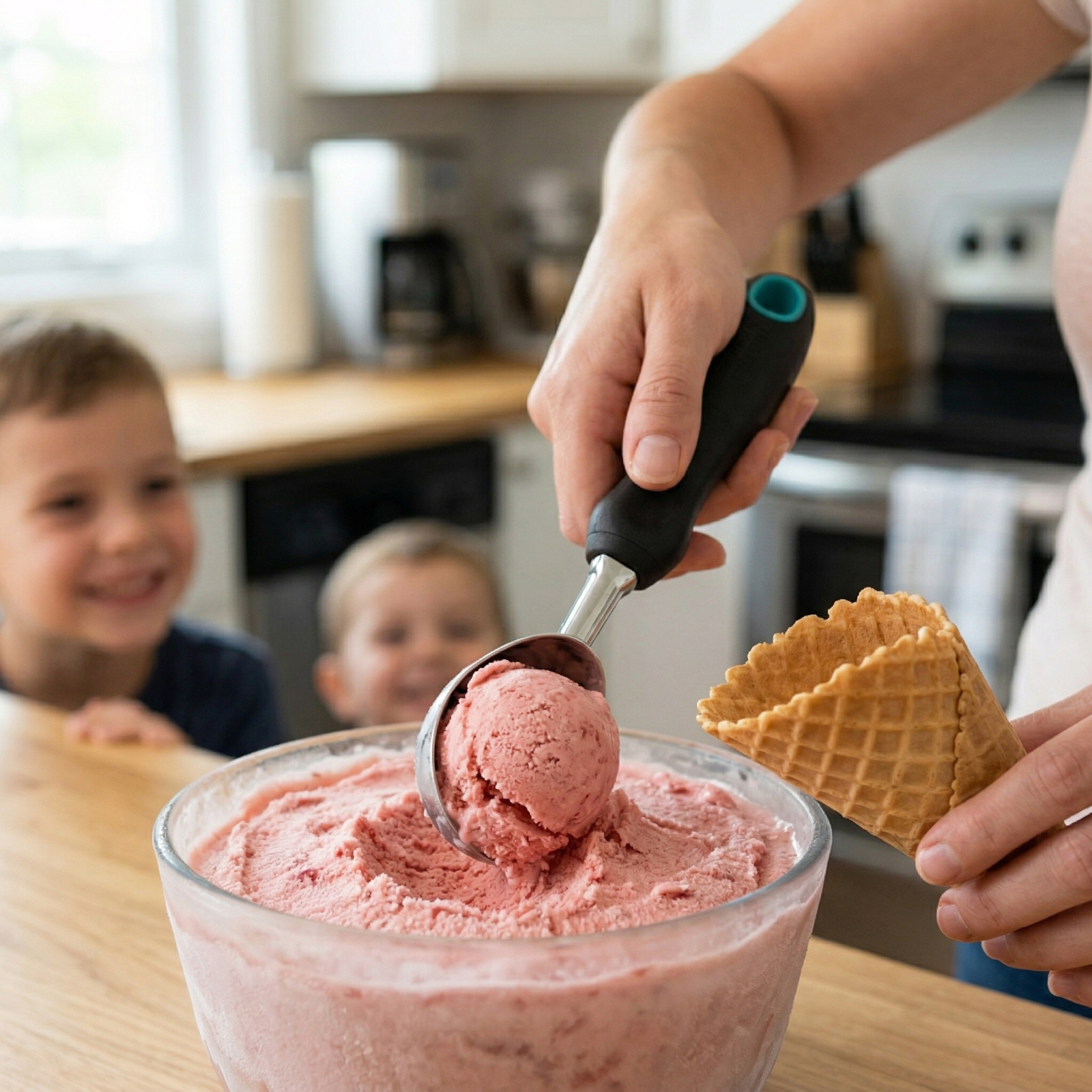 Afbeelding van Baker's Secret IJsschep RVS - Ice Cream Scoop Voor Perfecte IJsbollen - Professionele IJslepel Met