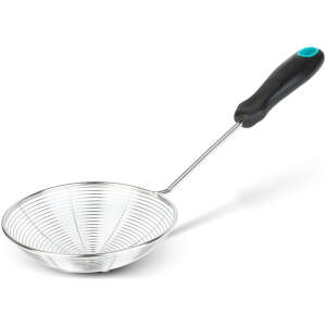 Afbeelding van RVS Schuimspaan met Fijnmazig Net - Keukenzeef Lepel voor Frituren en Pasta - Skimmer Spoon van Roestvrij