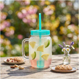 Afbeelding van 1x Drinkbeker Met Rietje en Koelelementen - Groene Straw Cup 550 ml - Herbruikbare Beker Met Deksel en
