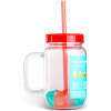 Afbeelding van Drinkbeker Met Rietje en Koelelementen - Rode Straw Cup 550 ml - Herbruikbare Beker Met Deksel en