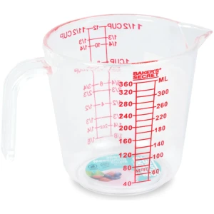 Afbeelding van Baker's Secret Maatbeker 360 ml - Kunststof Measuring Cup Met Schaalverdeling - Transparante Mengbeker