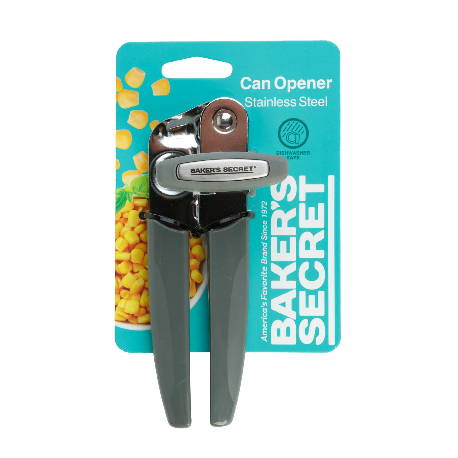 Afbeelding van Baker's Secret Blikopener RVS - Handmatige Can Opener Met Ergonomische Grip - Roestvrijstalen Blikopener