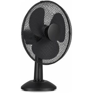 Afbeelding van Bureauventilator - 23 cm - 22 W - 2 snelheden - oscillerend - zwart - 220-240V AC 1 Stuks [51104] - 01 51104