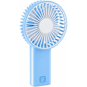 Afbeelding van Handventilator - opvouwbaar - 2 x AA - 16 x 8,3 x 4,3 cm - blauw/wit 1 Stuks [51106] - 01 51106 web