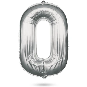 Afbeelding van Folieballon met het cijfer 0 voor een verjaardag - zilver - 100 cm 1 Stuks [58085-00] - 01 58085 00 web