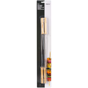 Afbeelding van Barbecuespiesenset – verchroomd, met houten handvat – 4 stuks per verpakking 1 Stuks [11455B] - 01 11455B