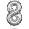 Afbeelding van Folieballon Cijfer 8 Zilver 40 Inch - XXL Verjaardag Ballon - Helium Ballon - Nummer Ballon - Feestdecoratie