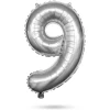 Afbeelding van Folieballon Cijfer 9 Zilver 40 Inch - XXL Verjaardag Ballon - Helium Ballon - Nummer Ballon - Feestdecoratie