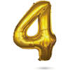Afbeelding van Folie Ballon Cijfer 4 Goud - XL Helium Ballon Verjaardag - Grote Gouden Nummer Ballon - Herbruikbare
