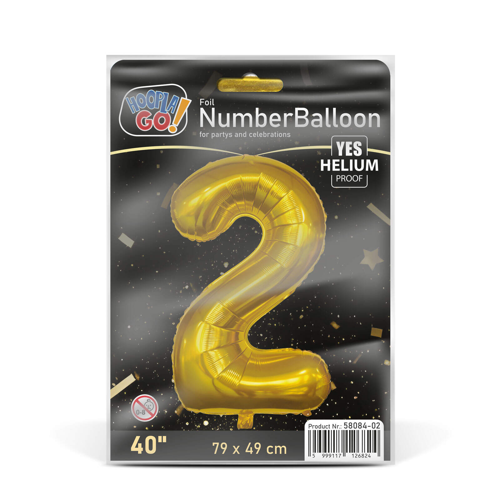 Afbeelding van Folieballon Cijfer 2 Goud - Helium Ballon Verjaardag - Gouden Nummer Ballon - Verjaardagsdecoratie -