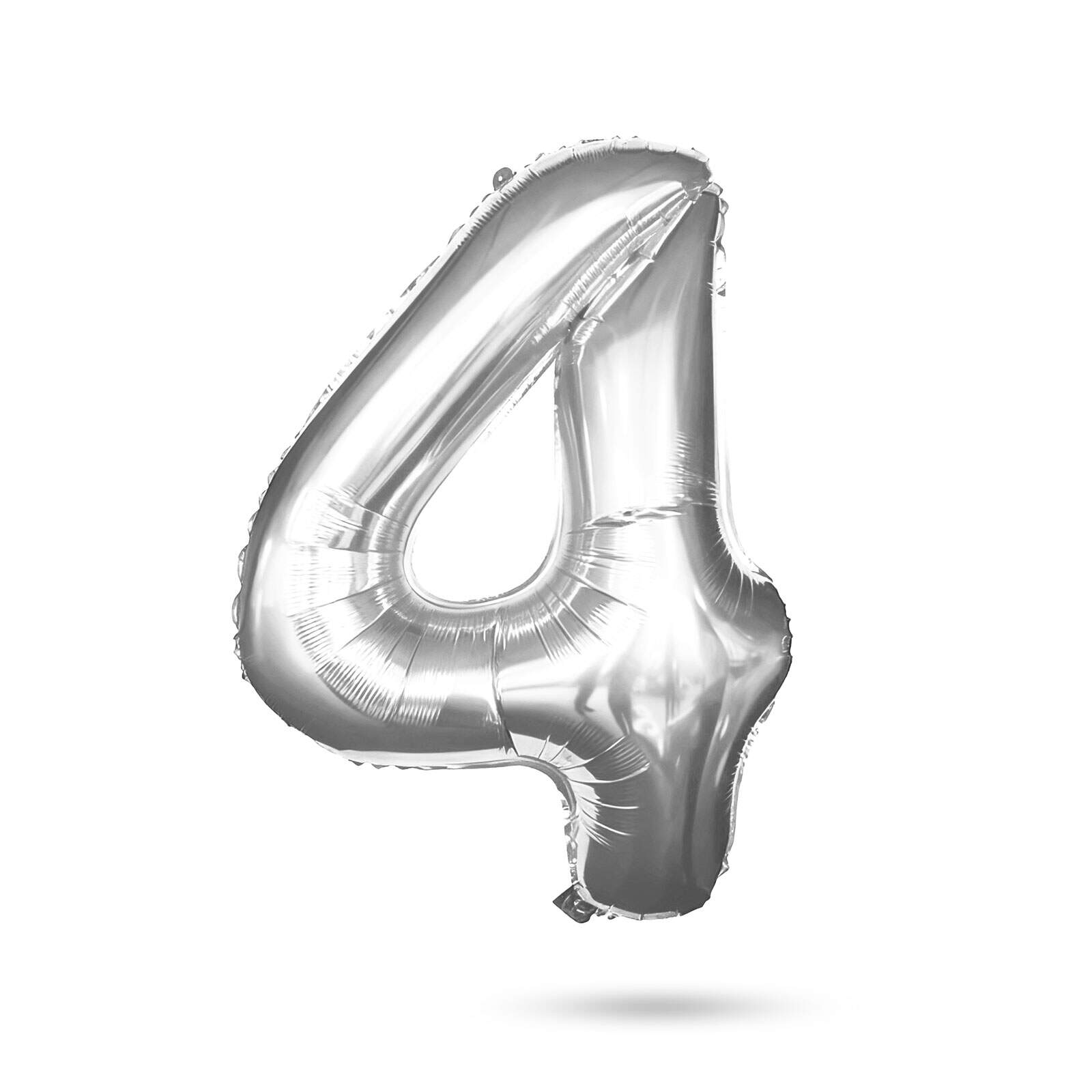 Afbeelding van Folieballon Cijfer 4 Zilver 40 Inch - XXL Verjaardag Ballon - Helium Ballon - Nummer Ballon - Feestdecoratie