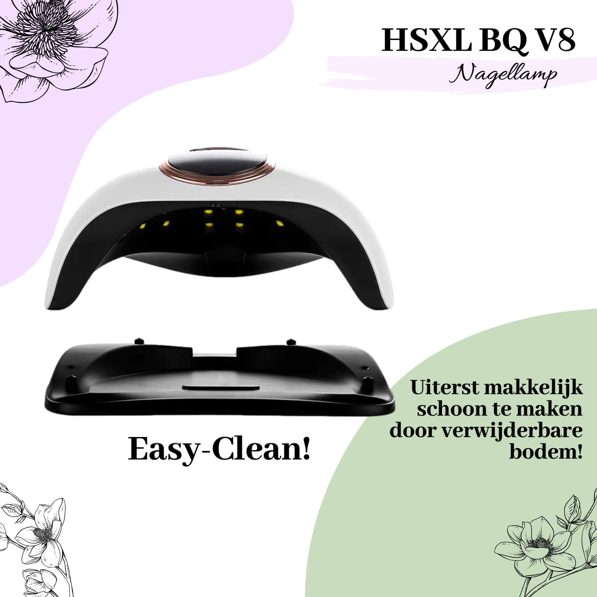Afbeelding van HSXL V8 UV LED Nagellamp 168W - Nageldroger voor Gelnagels en Gellak - 36 LED Lampjes - Timer 30/60/99 sec -
