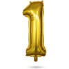 Afbeelding van Folieballon Cijfer 1 Goud - Helium Ballon Verjaardag - Gouden Nummer Ballon - Verjaardagsdecoratie -