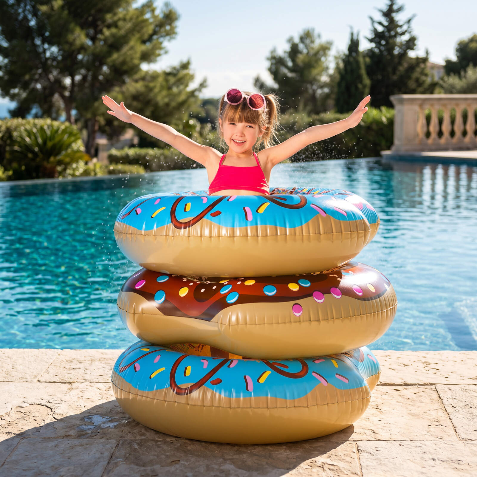 Afbeelding van Opblaasbare Zwemband Donut - 107 cm - 1 Stuk - Willekeurig Design of Kleur - Opblaasbare Zwemring voor