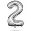 Afbeelding van Folieballon Cijfer 2 Zilver 40 Inch - XXL Verjaardag Ballon - Helium Ballon - Nummer Ballon - Feestdecoratie