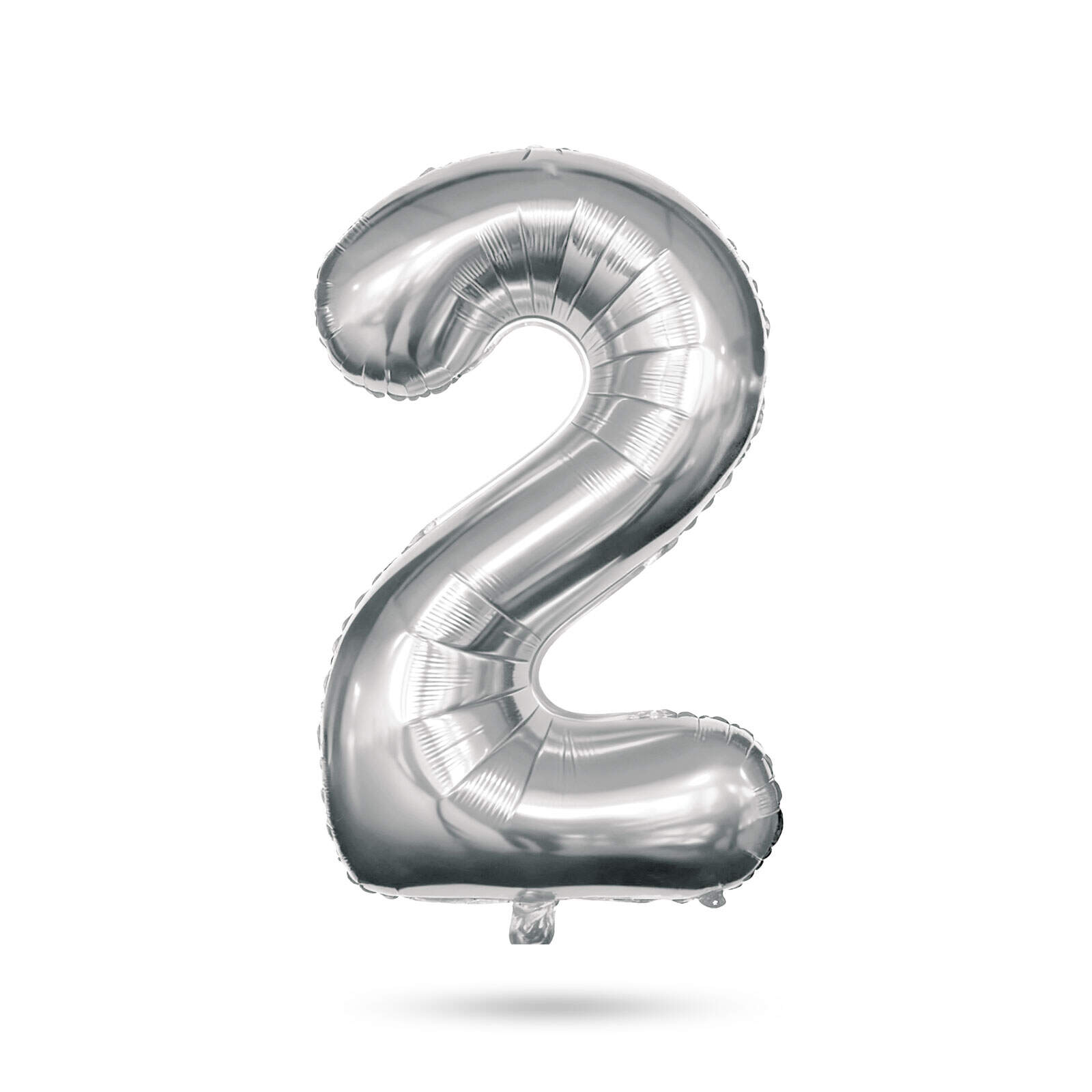 Afbeelding van Folieballon Cijfer 2 Zilver 40 Inch - XXL Verjaardag Ballon - Helium Ballon - Nummer Ballon - Feestdecoratie