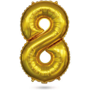 Afbeelding van Folieballon Cijfer 8 Goud 40 Inch - XXL Verjaardag Ballon - Helium Ballon - Nummer Ballon - Feestdecoratie -