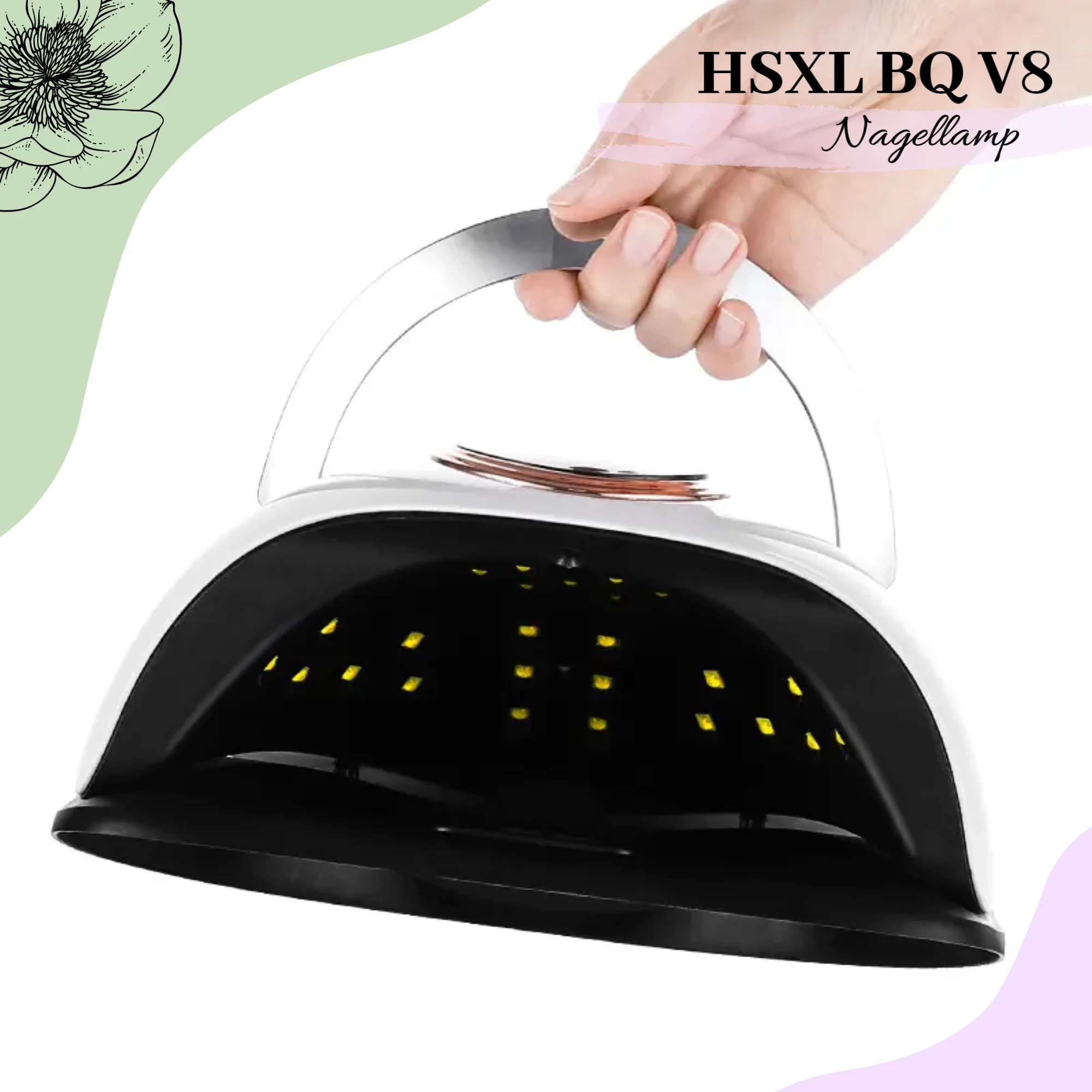 Afbeelding van HSXL V8 UV LED Nagellamp 168W - Nageldroger voor Gelnagels en Gellak - 36 LED Lampjes - Timer 30/60/99 sec -