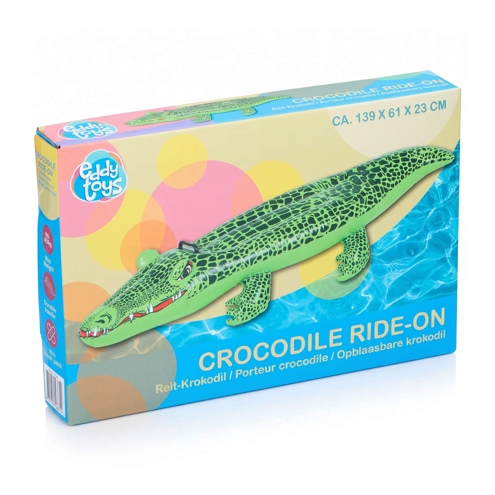 Afbeelding van Opblaasbare Krokodil Luchtbed - 139 x 61 x 23 cm - Opblaasbaar Zwembad Luchtbed - PVC Watermatras - Voor