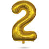 Afbeelding van Folieballon Cijfer 2 Goud - Helium Ballon Verjaardag - Gouden Nummer Ballon - Verjaardagsdecoratie -