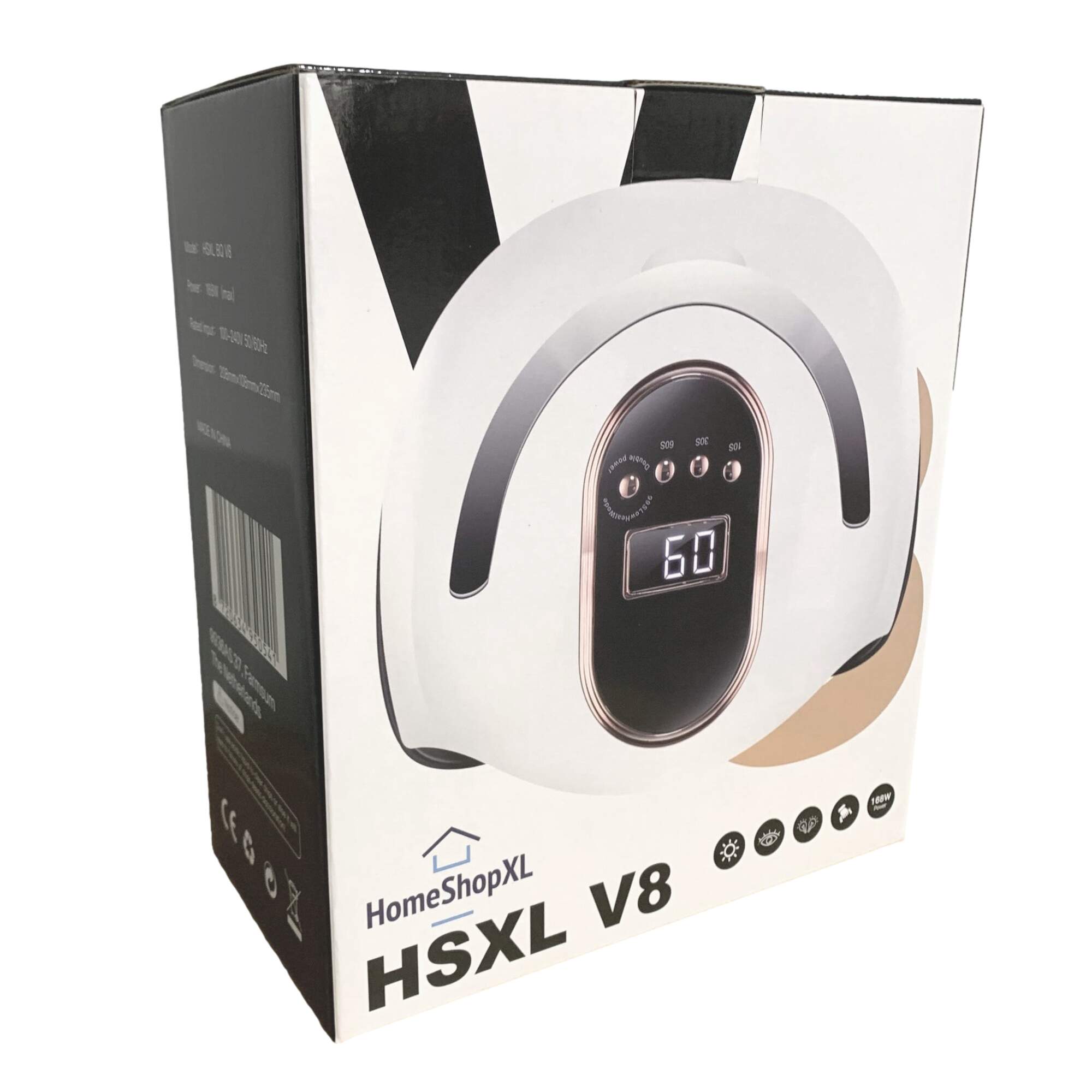 Afbeelding van HSXL V8 UV LED Nagellamp 168W - Nageldroger voor Gelnagels en Gellak - 36 LED Lampjes - Timer 30/60/99 sec -