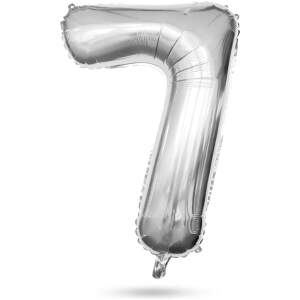 Afbeelding van Folieballon Cijfer 7 Zilver 40 Inch - XXL Verjaardag Ballon - Helium Ballon - Nummer Ballon - Feestdecoratie
