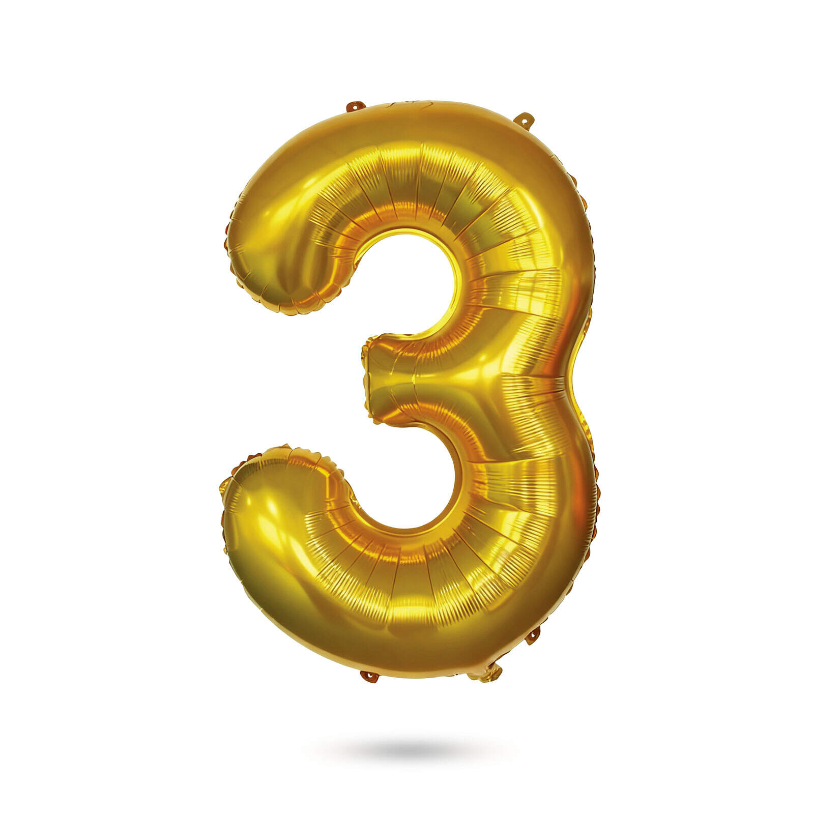 Afbeelding van Folie Ballon Cijfer 3 Goud - XL Helium Ballon Verjaardag - Grote Gouden Nummer Ballon - Herbruikbare