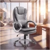Afbeelding van Lederen draaibare bureaustoel - Grijs 1 Stuks [BMD1107GY] - 01 BMD1107GY web