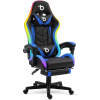 Afbeelding van RGB LED-gamingstoel met kussen en armleuningen - zwart/blauw 1 Stuks [BMD1115BL] - 01 BMD1115BL web