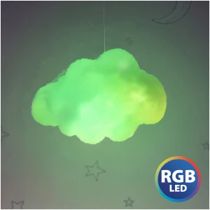 Afbeelding van Magische 3D Wolkenlamp met Afstandsbediening – RGB Nachtlamp met 16 Kleuren & 4 Lichtstanden – Gezien