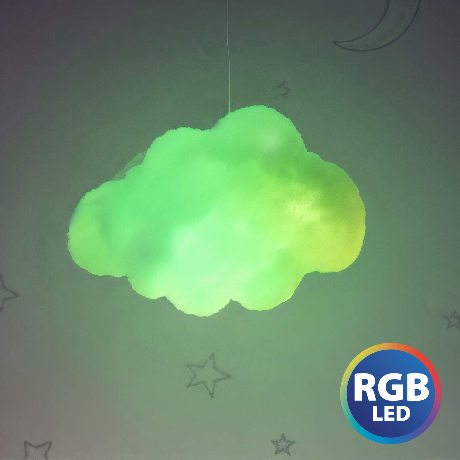 Afbeelding van Magische 3D Wolkenlamp met Afstandsbediening – RGB Nachtlamp met 16 Kleuren & 4 Lichtstanden – Gezien