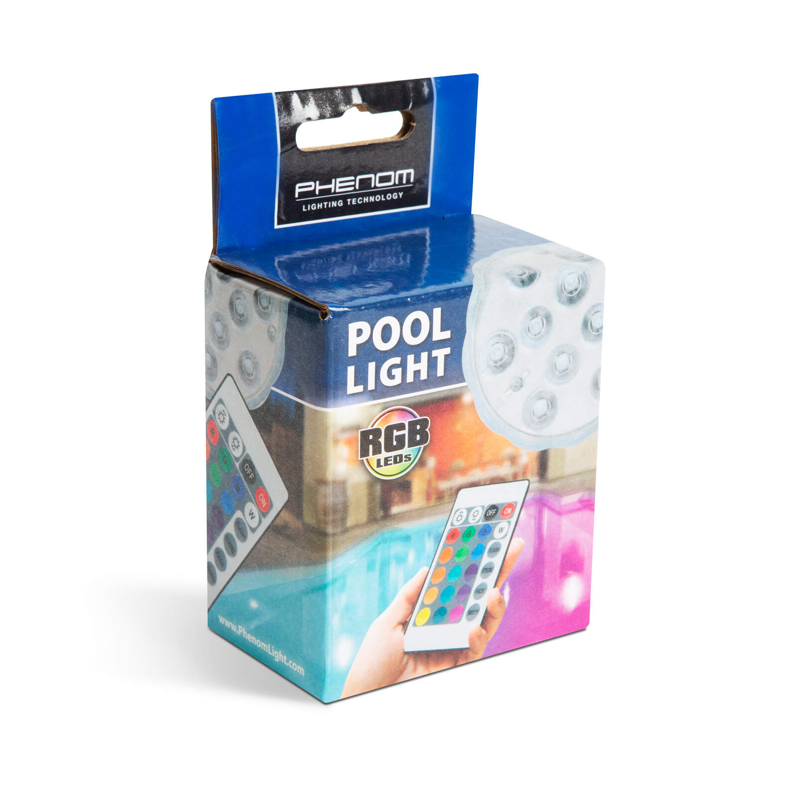 Afbeelding van LED zwembadlamp RGB – IP68 – 13 kleuren – dompelbaar – met afstandsbediening – Ø7 cm –