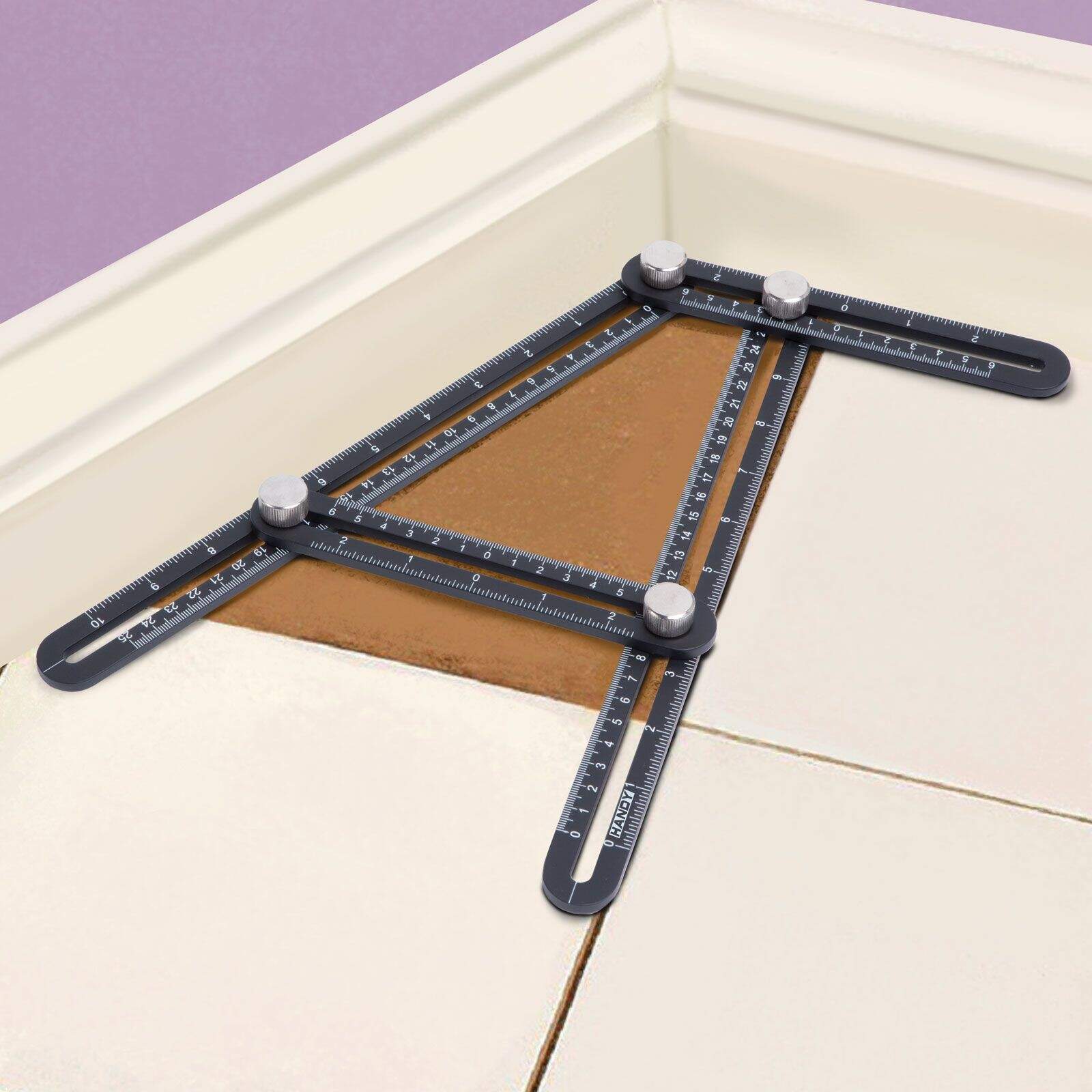 Afbeelding van Handy - Multi Hoekmeter | Professionele Metalen Gradenboog 31cm | Voor Timmerwerk, Tegelen & Laminaat -