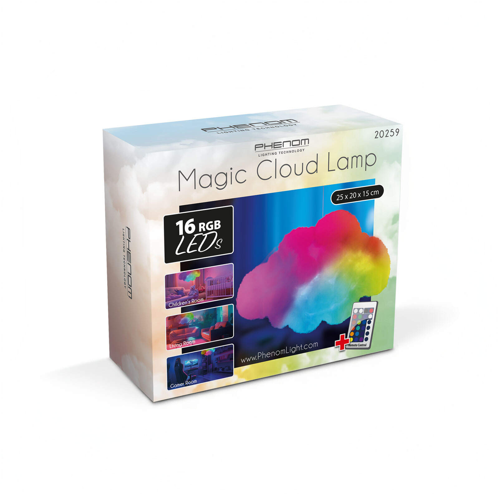 Afbeelding van Magische 3D Wolkenlamp met Afstandsbediening – RGB Nachtlamp met 16 Kleuren & 4 Lichtstanden – Gezien