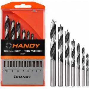 HANDY Houtborenset 8-delig – Houtboren 3 t/m 10 mm – DIN 7487 – Boorset voor Hout – Spiraalboren met Centreerpunt