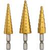 HANDY Stappenboor Set 3-delig – HSS Stappenboren 4-20 mm – Voor Metaal – Trapboor / Plaatboor met Zeskantschacht
