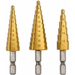 HANDY Stappenboor Set 3-delig – HSS Stappenboren 4-20 mm – Voor Metaal – Trapboor / Plaatboor met Zeskantschacht