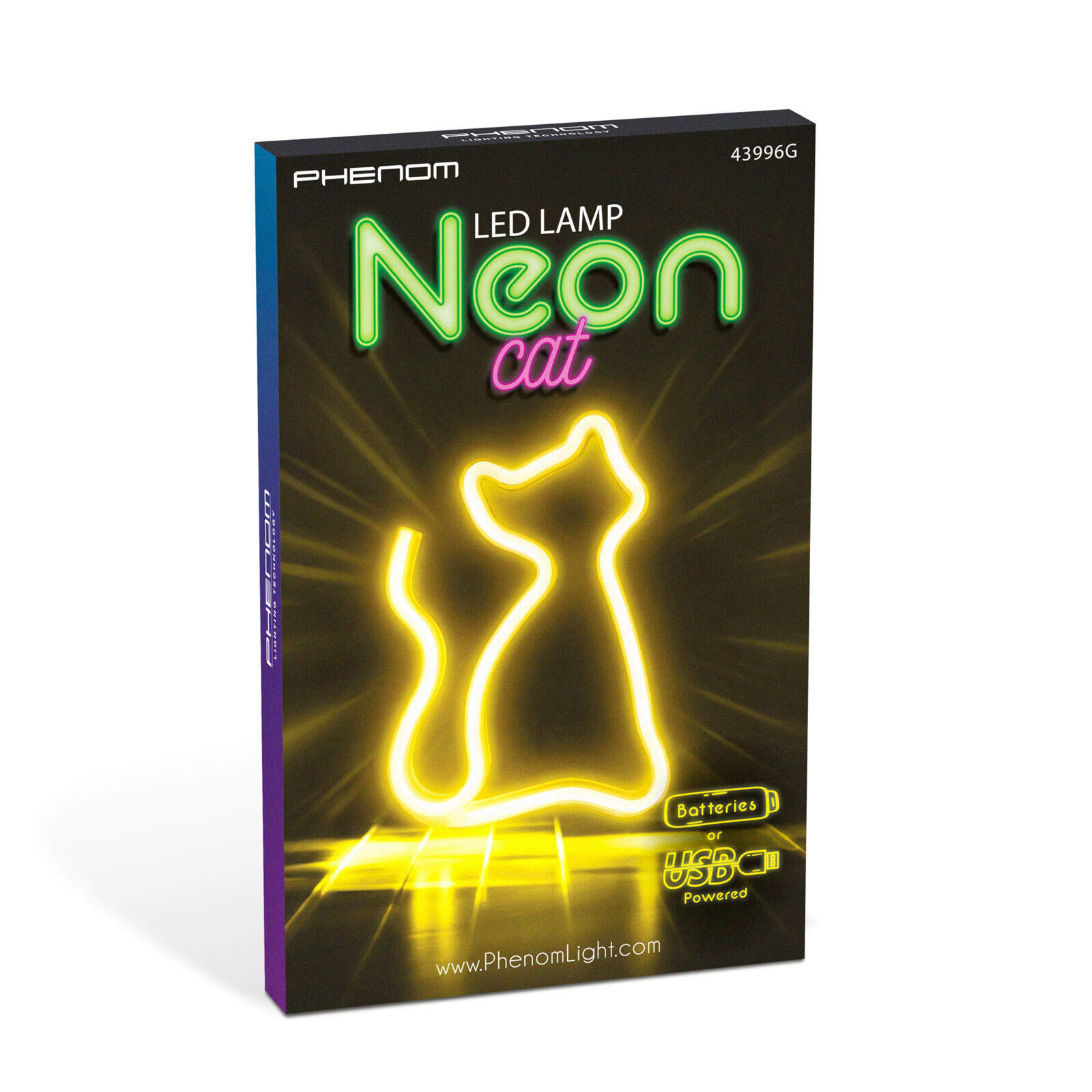 Neon LED Lamp Kat – Warm Wit – USB & Batterij – Decoratieve Tafellamp voor Kinderkamer – 28,5 x 24,5 cm