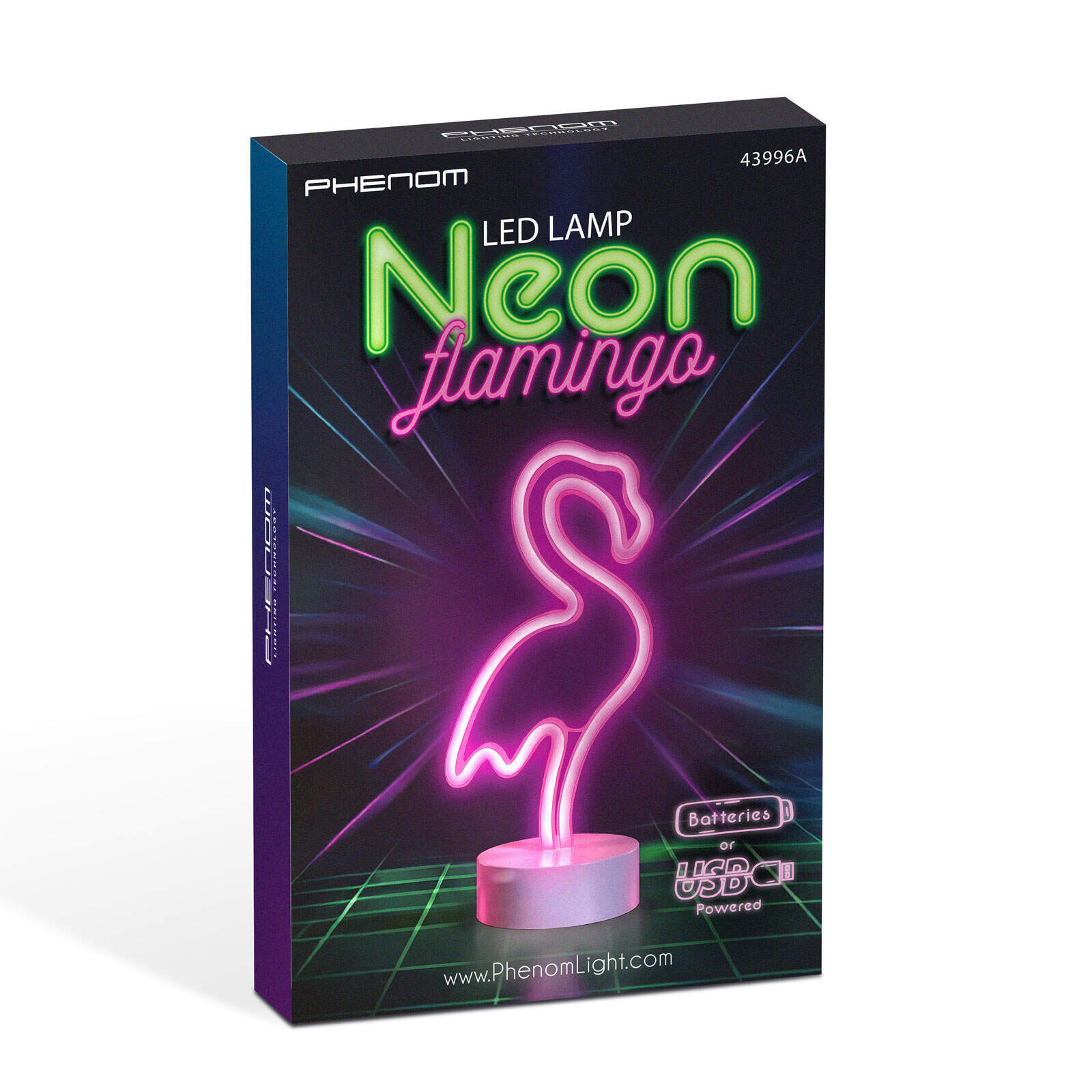 Neon LED Flamingo Lamp - Roze - op USB of op Batterij - LED Neon Tafellamp - Flamingo Nachtlamp - Sfeerverlichting voor Kinderkamer - Bureau - Slaapkamer - Woonkamer - 29,5 cm