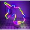 Neon LED Lamp Eenhoorn – Multicolor – USB & Batterij – Unicorn Kinderkamer Decoratie – 28,5 x 24,5 cm