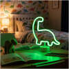 Neon LED Lamp Dinosaurus – Groen – USB & Batterij – Decoratieve Kinderkamer Lamp – 28,5 x 24,5 cm
