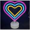 Neon LED Lamp Hart – Multicolor – USB & Batterij – Hartvormige Sfeerlamp – Kinderkamer & Slaapkamer – 25,2 x 23 cm