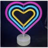 Neon LED Lamp Hart – Multicolor – USB & Batterij – Hartvormige Sfeerlamp – Kinderkamer & Slaapkamer – 25,2 x 23 cm