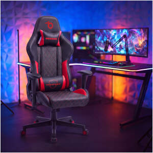 TitanForce gamingstoel met kussens - zwart/rood - 122 x 65 x 53 cm 1 Stuks [BMD1124RD]