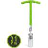 Bougiesleutel 21 mm voor Auto, Rubber Handvat en Stevige Grip [55766B]